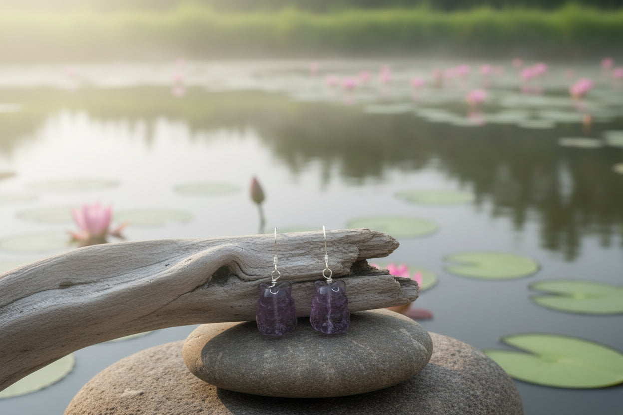 Amethyst Fox Fairy Earrings