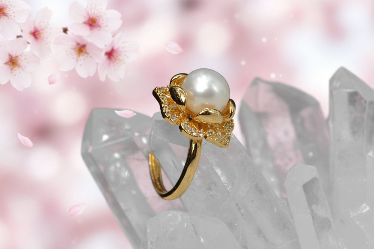 Exquisite 14K Natural Pearl Ring