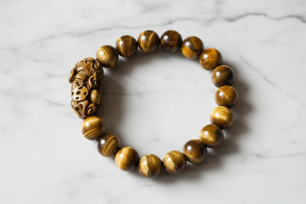 Pixiu Yellow Tiger's Eye Stone Bracelet