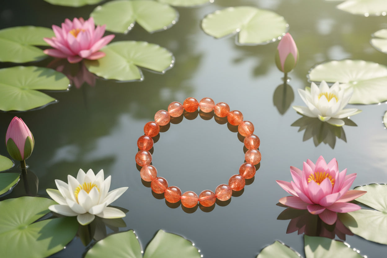 Red Glue Flower Bracelet