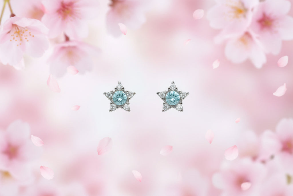 Aquamarine Starburst Earrings