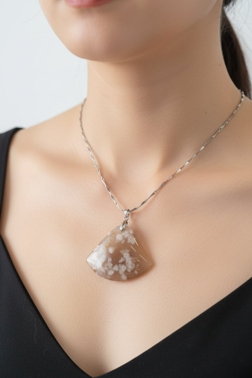 Cherry Blossom Chalcedony Necklace
