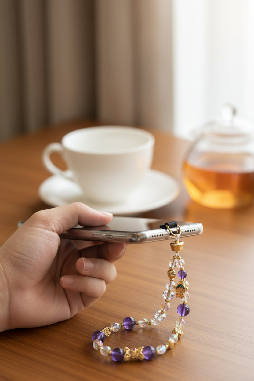 紫水晶手机挂件