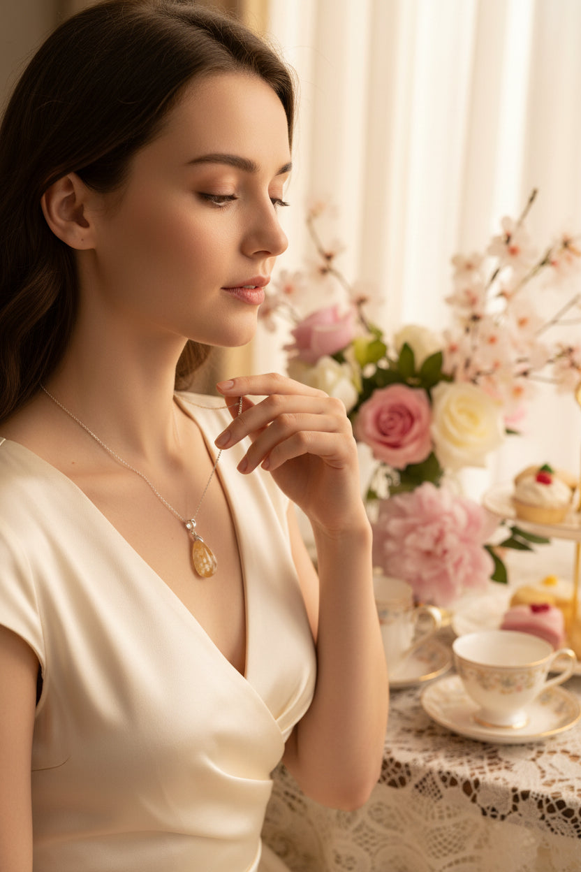 Cherry Blossom Chalcedony Pandent