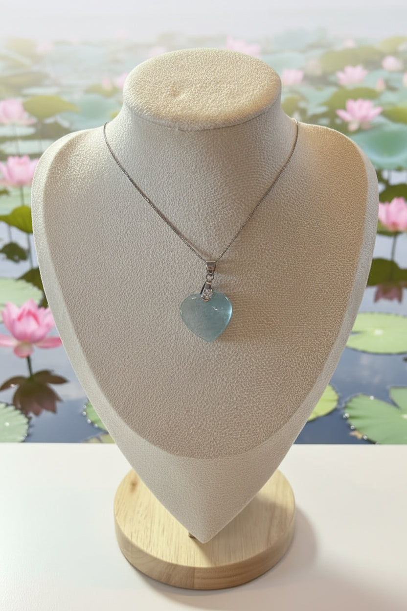 Heart Shaped Aquamarine Necklace