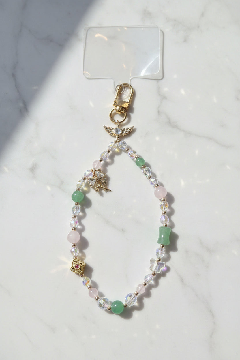Green Grass Crystal Mobile Phone Charm