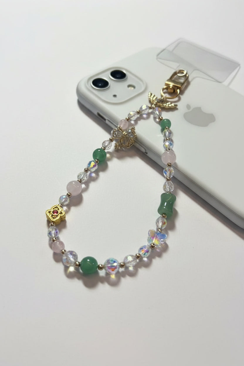Green Grass Crystal Mobile Phone Charm