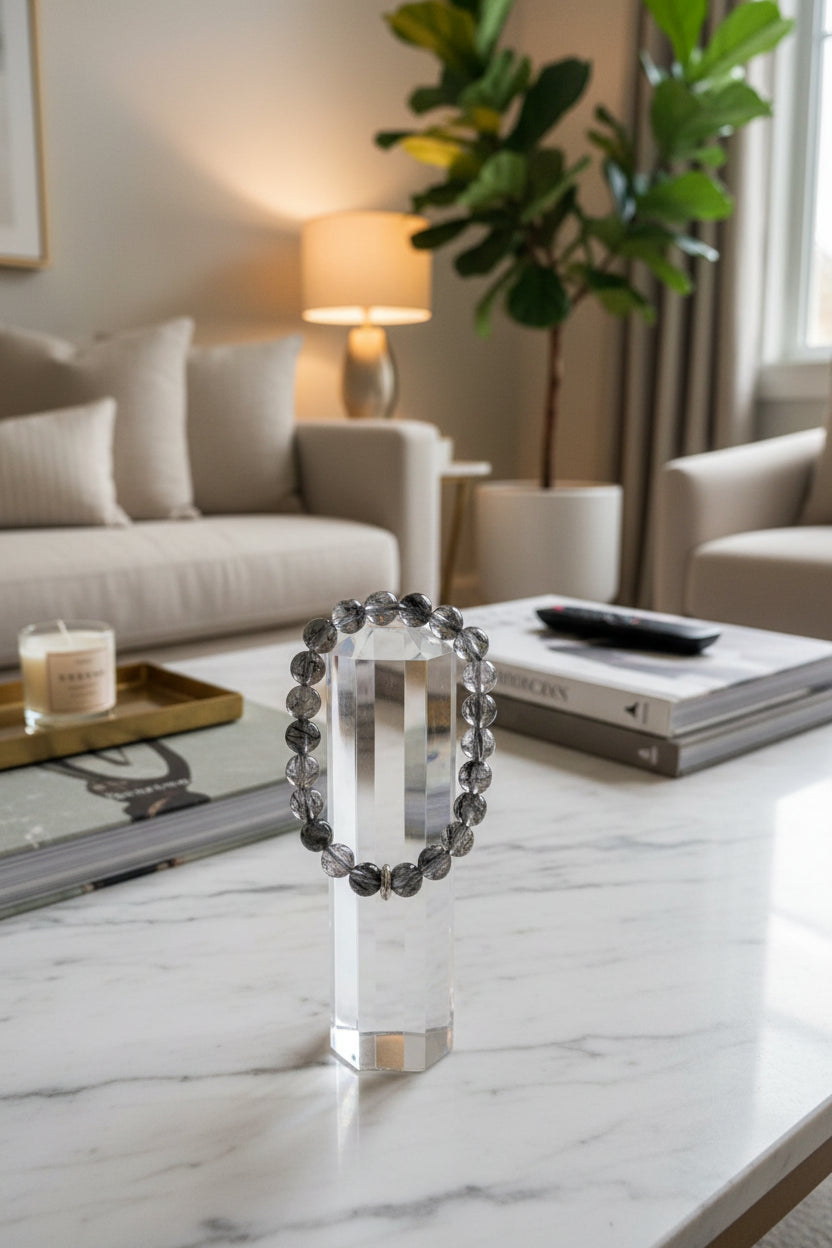 Black Rutilated Quartz Bracelet (10m)