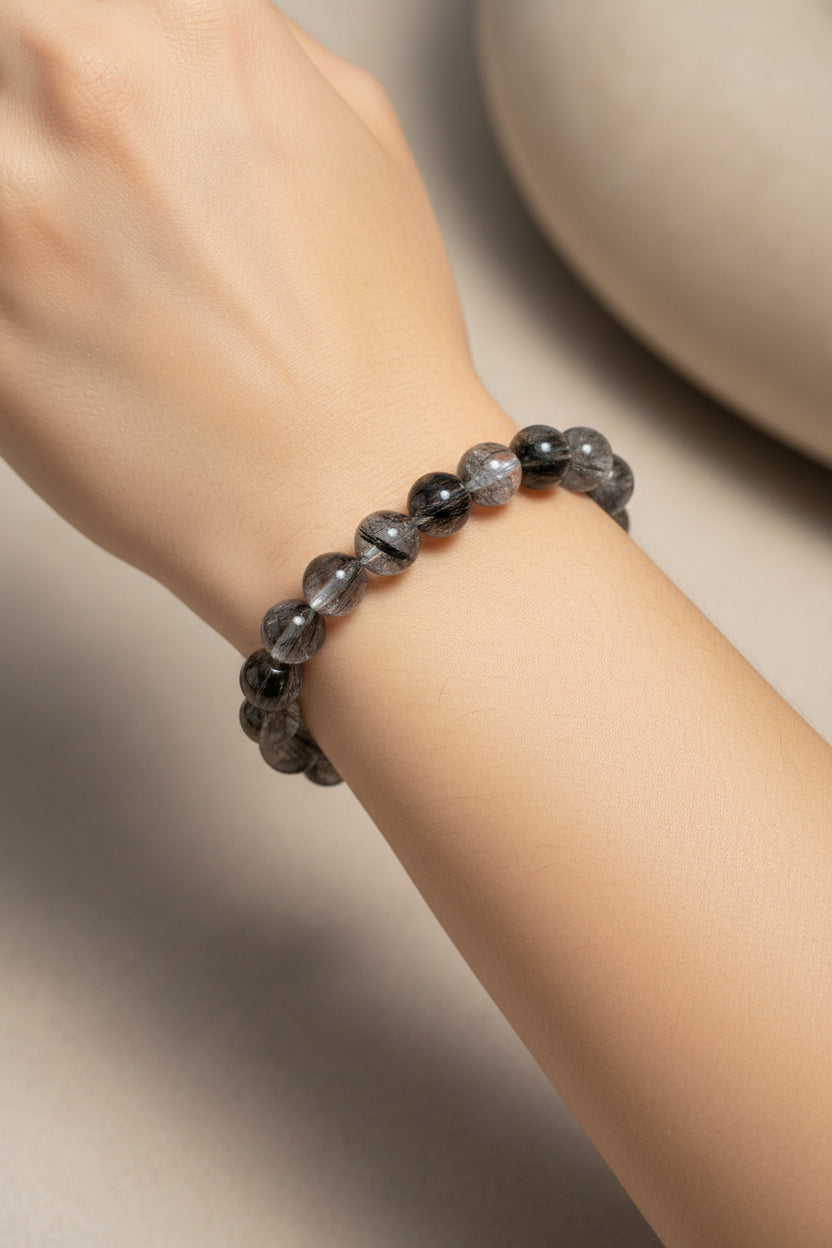 Black Rutilated Quartz Bracelet (10m)