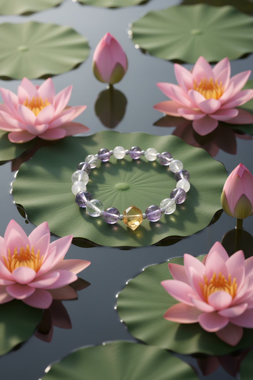 Amethyst Moonstone Huang Sai Bracelet