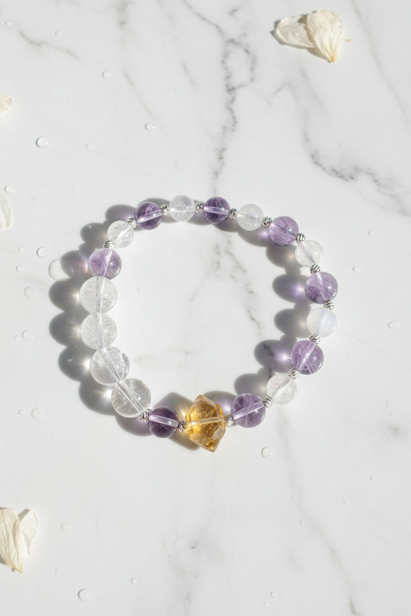 Amethyst Moonstone Huang Sai Bracelet