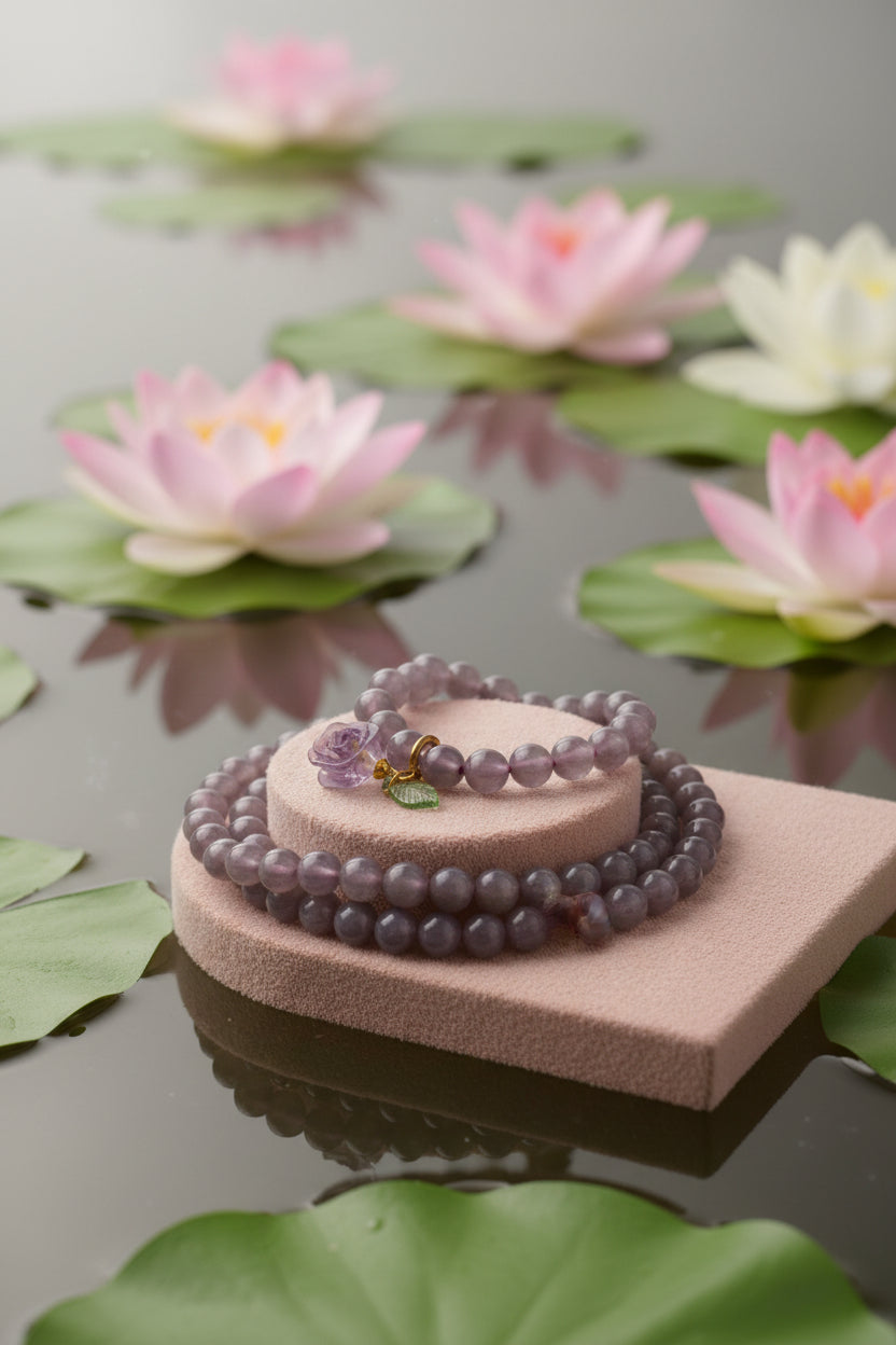 Three Strands of Purple Agate Bracelet