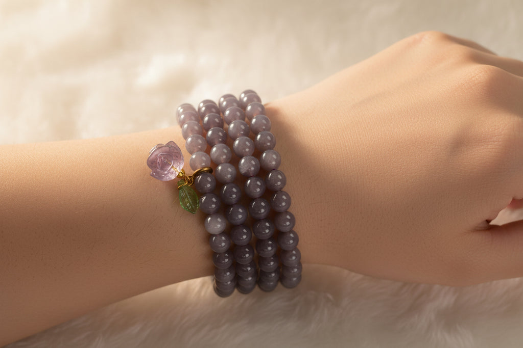 Three Strands of Purple Agate Bracelet