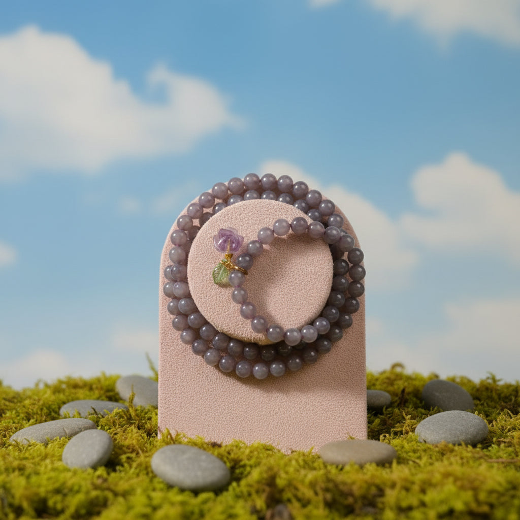 Three Strands of Purple Agate Bracelet