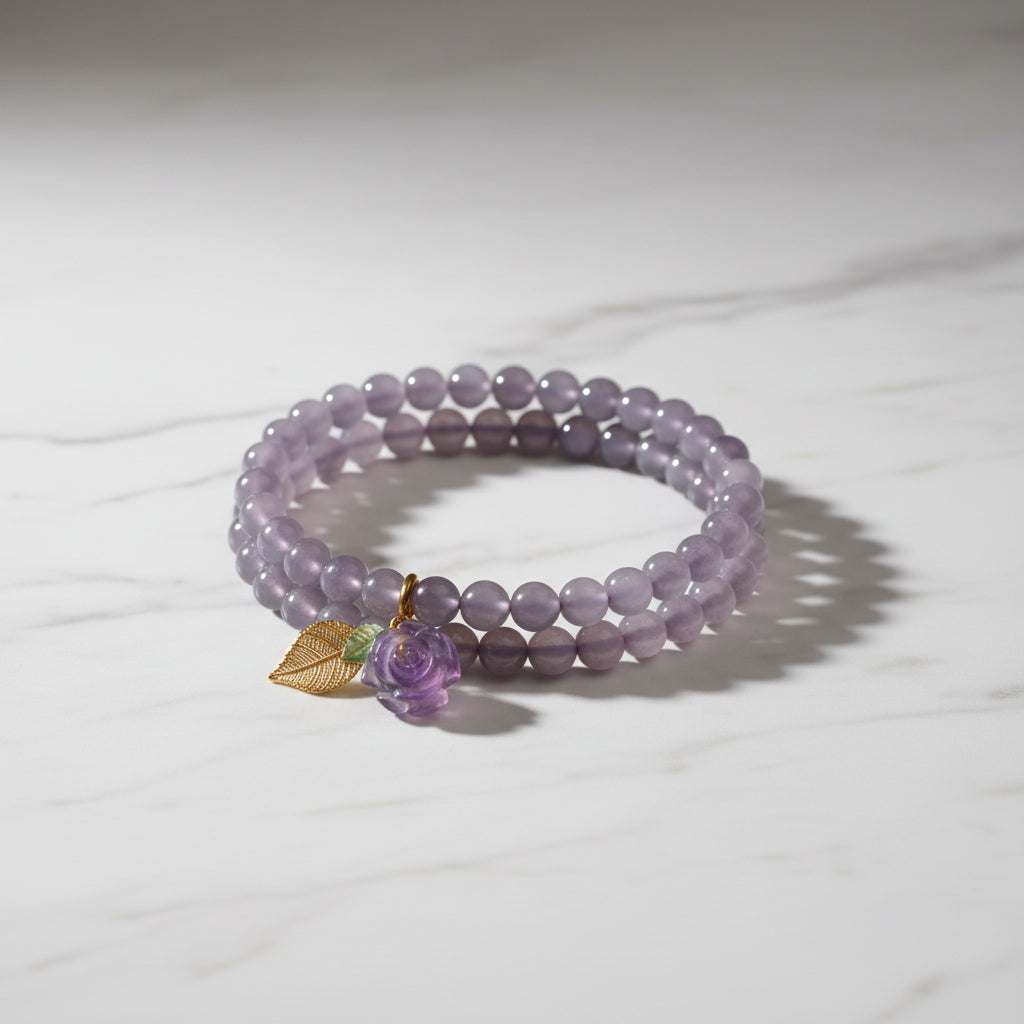 Three Strands of Purple Agate Bracelet