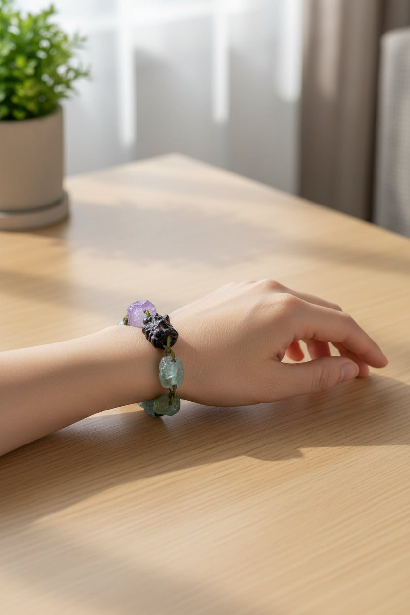 Raw Mineral Crystal Bracelet