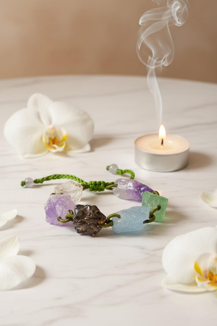 Raw Mineral Crystal Bracelet