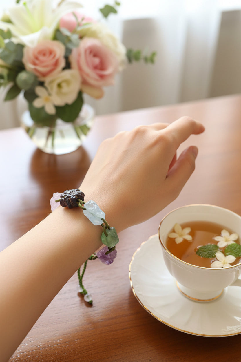 Raw Mineral Crystal Bracelet