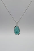 Aquamarine Laughing Buddha Necklace (S)