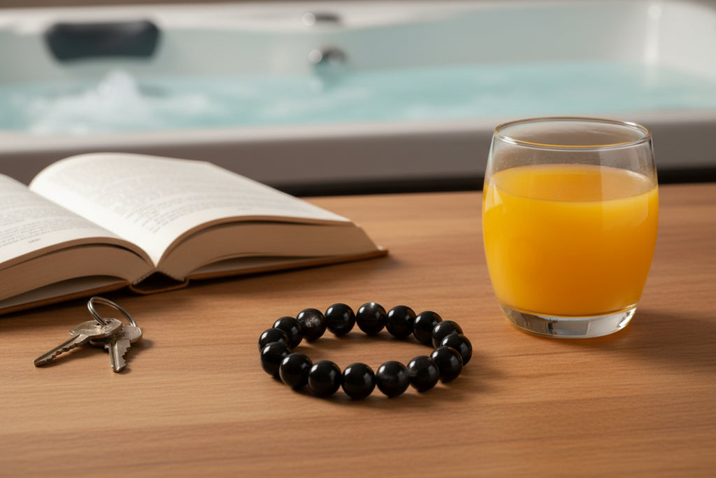 Elegant Silver Obsidian Bracelet