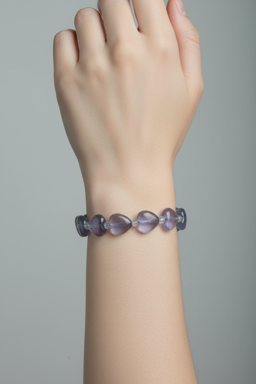 South African Amethyst Heart Bracelet