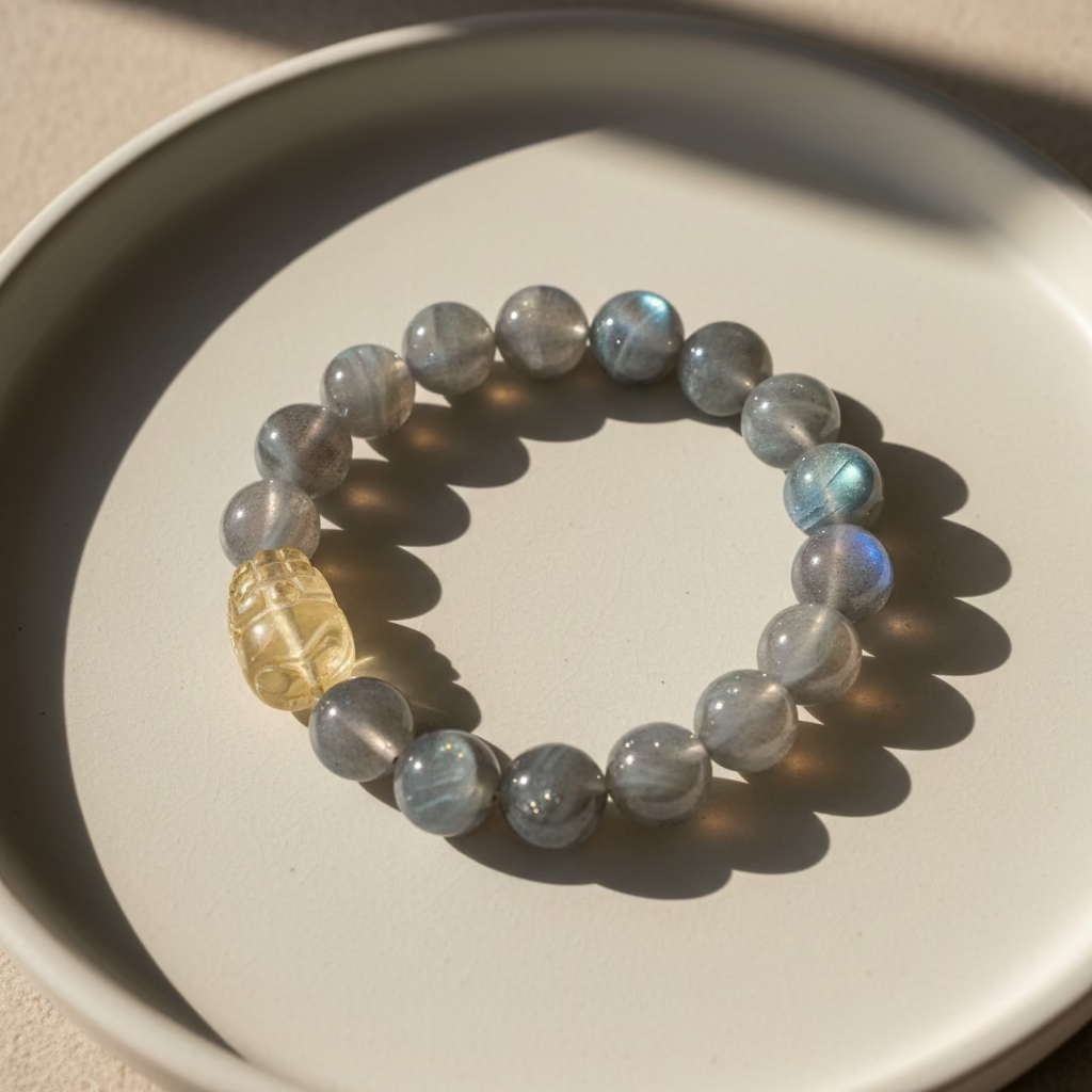 Titanium Crystal Pixiu (11M) (Labradorite) Bracelet