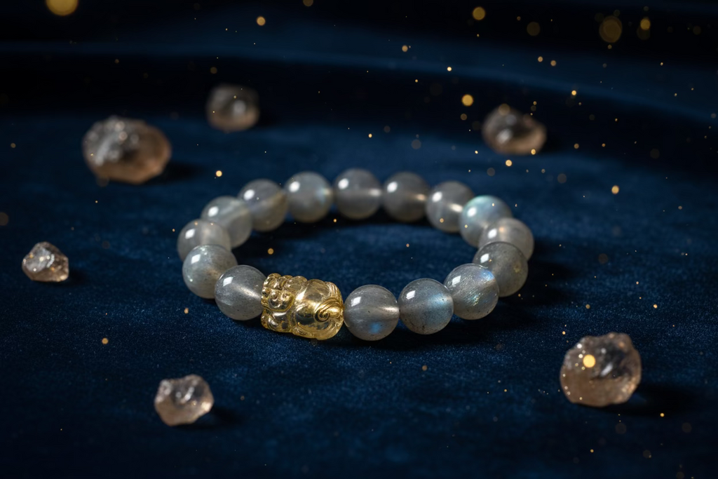 Titanium Crystal Pixiu (11M) (Labradorite) Bracelet