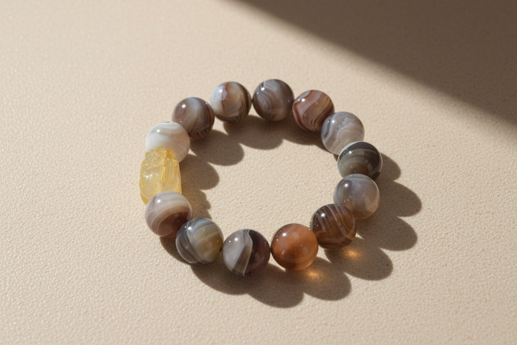 Titanium Quartz Pixiu Agate Bracelet