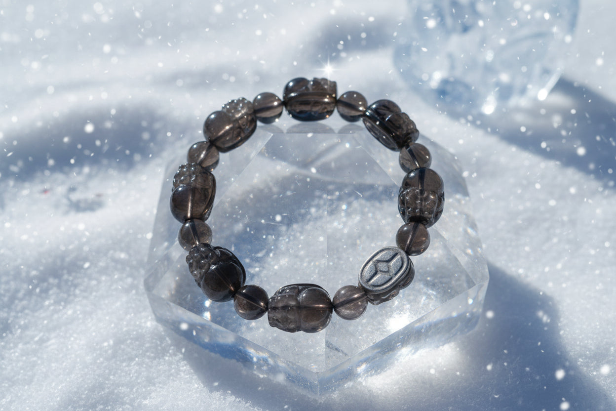 Wealth Silver Obsidian Pixiu Bracelet